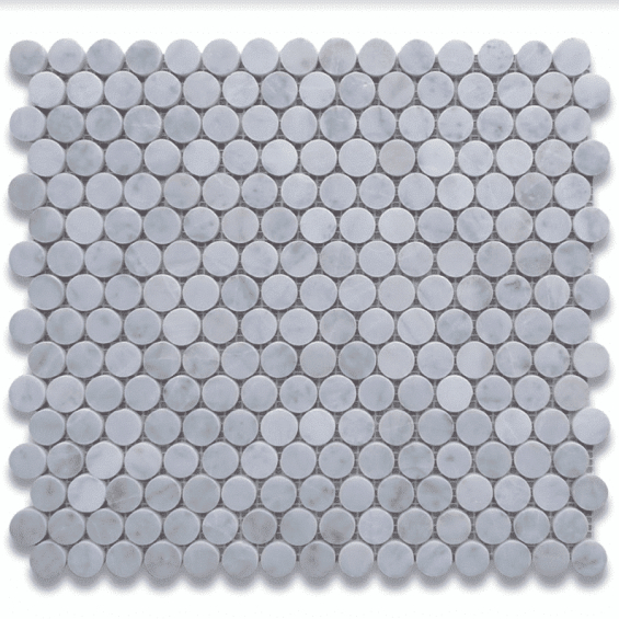 carrara-white-pennyround-mosaic