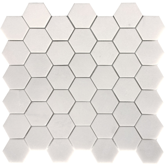 Thassos White - Hexagon Mosaic 2x2-Honed