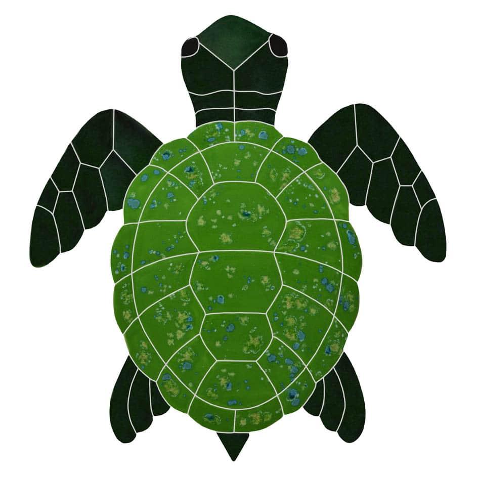 Shop Now Classic Turtle Topview Green Tile | Artistry In Mosaics | Tile