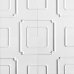 Studio Moderne - Ecru Gloss Crackle Imperial Pattern Decorative Field