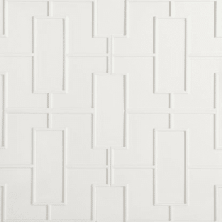 Studio Moderne - Ecru Gloss Crackle Fretwork Pattern Interlocking Field