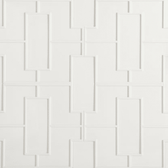 Studio Moderne - Ecru Gloss Crackle Fretwork Pattern Interlocking Field
