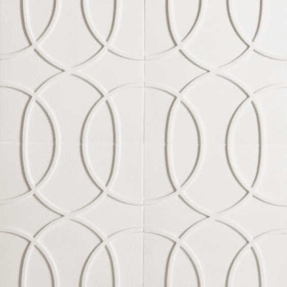 Studio Moderne - Ecru Gloss Crackle Paramount Pattern Decorative Field
