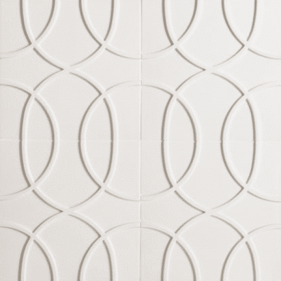 Studio Moderne - Ecru Gloss Crackle Paramount Pattern Decorative Field