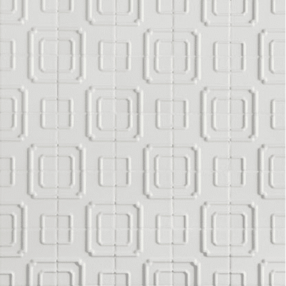 Studio Moderne - Ecru Gloss Crackle Petite Imperial Pattern Decorative Field