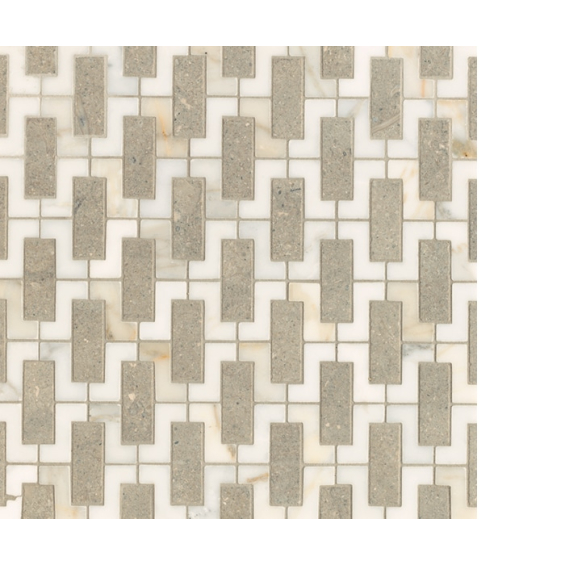 Walker Zanger - Studio Moderne™ - Calacata Seagrass Fretwork Mosaic