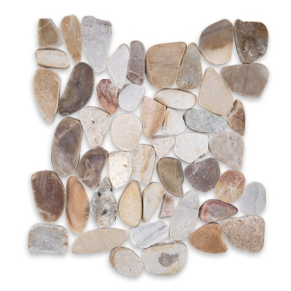 Flat Polished Pebble Mosaics - Sand