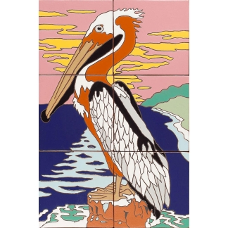 Arto Deco - 12x18 Pelican Mural SM916