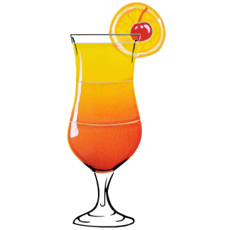 Drink Tequila Sunrise 8" x 4" Porcelain Mosaic