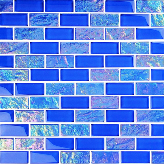 Twilight - Royal Blue 1x2 Glass Tile Mosaic