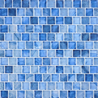 Signature - Lapis Blue Blend 1x1 Glass Tile Mosaic